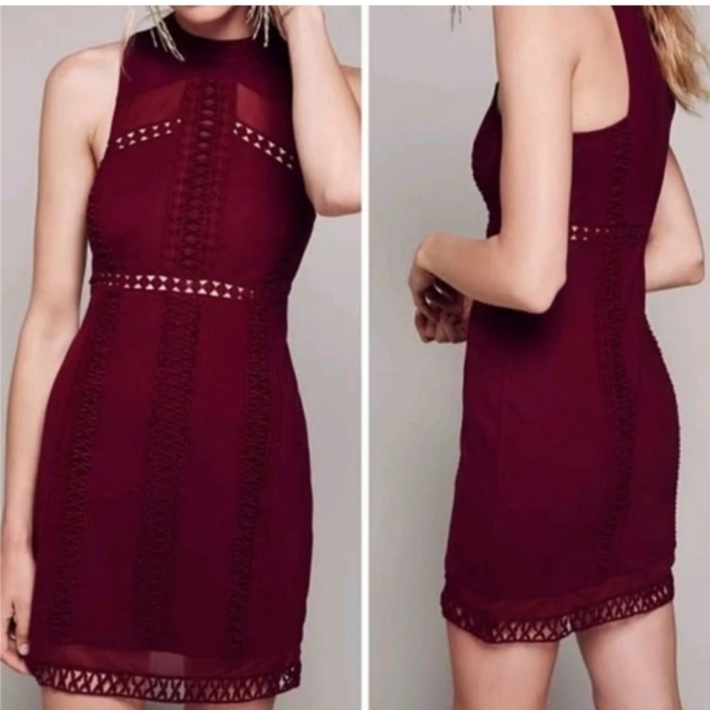 Free People Sky Scraper Raspberry Mini Dress